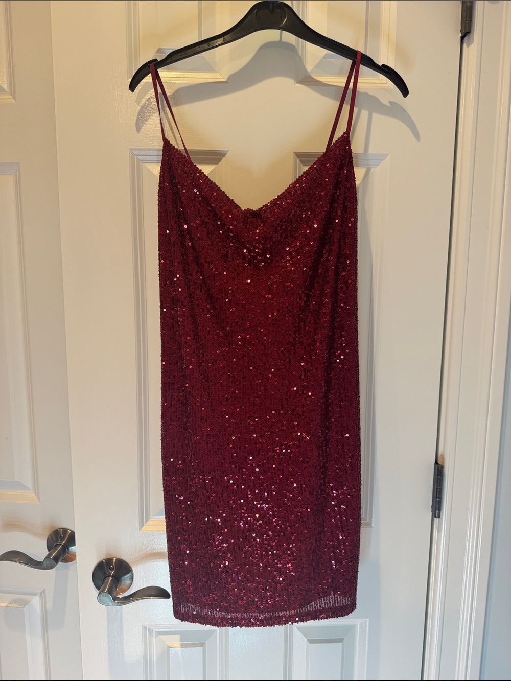 Marshalls Burgundy Sequin Slip Mini Dress